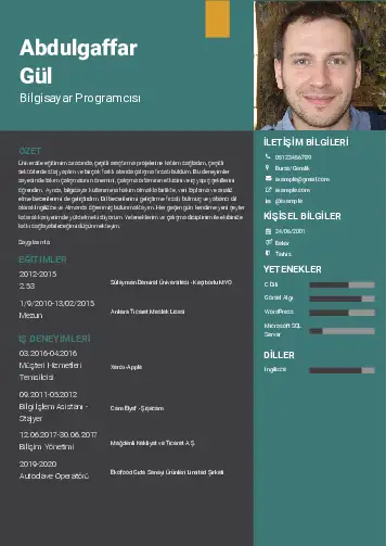 Bilgisayar Programcısı CV Örnekleri cv indir